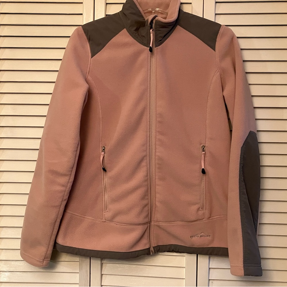 Eddie Bauer fleece jacket. Pink and gray in great condition in smoke free home